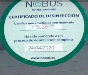 certificado coches con chofer desinfectados madrid